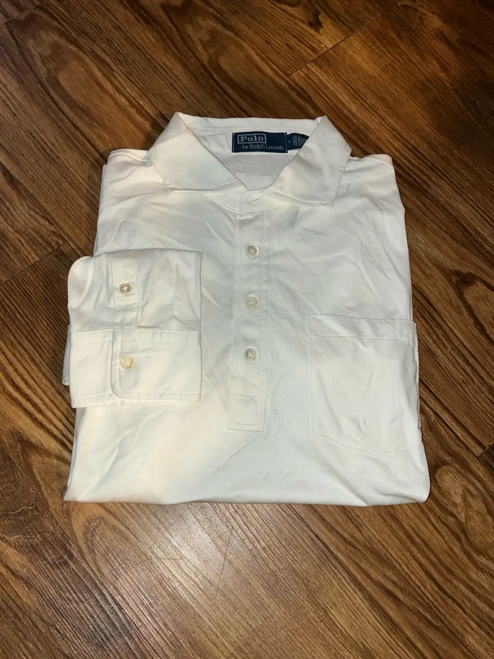 Polo Ralph Lauren White Henley Long-Sleeve Polo Shirt